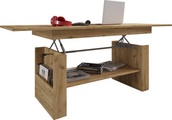 MID.YOU Couchtisch in holzwerkstoff 65/115/52,5 cm , Kobila , Eichefarben, Honig , 115x52.5 cm , melaminharzbeschichtet,Nachbildung , Stauraum, ausziehbar, höhenverstellbar , 000657016705
