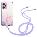 iPhone 12 12 Pro - Hülle mit Umhängeband Marble