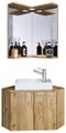 MID.YOU Badezimmer 50/42/50 cm , Vilosa , Honigeiche , Holzwerkstoff , 50 cm , melaminharzbeschichtet,Nachbildung , hängend, Spiegel mit Ablage , 000657021504