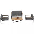 Northio - Gartenmöbel Set 4 Personen wetterfest Balkonmöbel-Set mit 2er Sofa, 2 Stühle Sitzkissen Beistelltisch Outdoor Sitzgruppe Terrassenmöbel Gartengarnitur für Garten Terrasse Balkon Grau Aosom, One Size