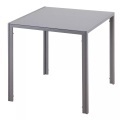 Northio - Esstisch Esszimmertisch Quadratischer Küchentisch Für 4 Personen, Wohnzimmertisch Mit Tischplatte Aus Hartglas, Für Küche, Esszimmer, Grau, 75x75cm
