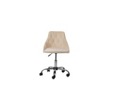 Beliani, Beliani Arbeitshocker mit Rollen beige Samtstoff PARRISH