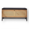 Bank mit Schuhablage und Rattanfront Bank mit Schuhablage und Rattanfront