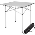 TecTake, Camping Klapptisch Aus Aluminium Inkl. Tasche 70x70x70cm Unisex Grau 70 CM