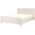 Beliani - Bett mit Lattenrost aus Samtstoff  LUNAN, 160X200CM, Baumnuss