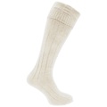 Schottische Hochlandkleidung Wolle Kilt Hose Socken (1 Paar) Herren Creme 39-43