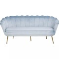 mutoni casual, Muschelsofa 3-Sitzer Samt silberblau