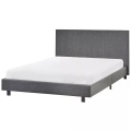 Beliani - Bett mit Lattenrost aus Stoff  ALBI, 140x200 cm, Taubengrau