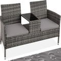 Rattan Gartensitzbank mit Tisch Rattan Gartensitzbank mit Tisch