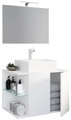 3-tlg. Waschplatz Waschtisch Badmöbel Set Waschbecken Spiegel Hausa Drehtür 3-tlg. Waschplatz Waschtisch Badmöbel Set Waschbecken Spiegel Hausa Drehtür