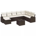 VidaXL - Sofa set poly-rattan, One Size, Braun