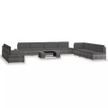 10-tlg. Garten-Lounge-Set Poly Rattan Grau