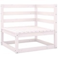 vidaXL Garten-Ecksofa Weiß Kiefer Massivholz