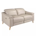 ANGEL CERDA - 2-Sitzer-Relax-Sofa aus taupefarbenem Leder, One Size, Grau