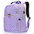 Only-bags.store - Schulrucksack Teenager mit USB-Ladeanschluss, Laptop-Rucksack Stylish Daypack Wasserdicht für die Schule, Damen, Violett Bedruckt, One Size