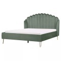 Bett mit Lattenrost aus Samtstoff Retro AMBILLOU Bett mit Lattenrost aus Samtstoff Retro AMBILLOU