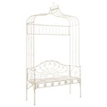 Gartenbank 122 cm Eisen Antik Weiss