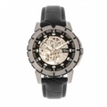 undefined, Reign - Automatik-Lederarmbanduhr Philippe - Schwarz und Silber