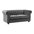 Sofa 2-Sitzer - Samt - Anthrazit - CHESTERFIELD Sofa 2-Sitzer - Samt - Anthrazit - CHESTERFIELD