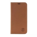 JT Berlin - iPhone 12 / iPhone 12 Pro Echtleder Bookcase Hülle Tegel (10661) - Braun (Cognac)