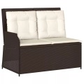 vidaXL Gartenbank Verstellbar mit Kissen Braun Poly Rattan