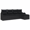 VidaXL - Garten-sofa poly-rattan, One Size, Schwarz