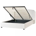 Beliani - Bett mit Stauraum aus Stoff Modern BERNAY, 160X200CM, Schneeweiss