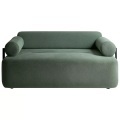 Beliani - 2 Sitzer Sofa aus Stoff Minimalistisch ELVA, One Size, Grün Bedruckt