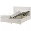 Beliani - Boxspringbett mit Stauraum aus Stoff ESQUIRE, 180x200 cm, Schneeweiss