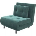 Northio - Schlafsessel, Klappsessel Mit Bettfunktion, Einzelsofa Mit Kissen, Gästebett, Polstersofa Mit Samtoptik, Dunkelgrün, 77 X 88 X 83 Cm, 1P