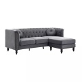 Vente-unique, Ecksofa - Ecke wechselbar - Samt - Anthrazit - TURNER Ecksofa - Ecke wechselbar - Samt - Anthrazit - TURNER