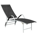 vidaXL Sonnenliege Textilene und Aluminium Schwarz