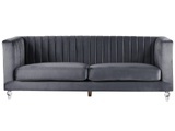 Beliani 3-Sitzer Sofa Samtstoff dunkelgrau ARVIKA