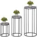 Northio - Blumenständer 3Er Set Pflanzenständer In Marmoroptik, Stapelbare Blumenhocker, Dekorativ, 22cm