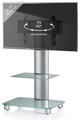 MID.YOU Tv-rack , Bilano B: 60 Cm , Silberfarben , Metall, Glas , 60x100x44 cm , gebürstet , schwenkbar , 000657000403