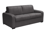 Vente-unique, Schlafsofa mit Matratze 3-Sitzer - Liegefläche 140 cm - Matratze 14 cm - Cord - Anthrazit - BEVIS Schlafsofa mit Matratze 3-Sitzer - Liegefläche 140 cm - Matratze 14 cm - Cord - Anthrazit - BEVIS