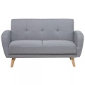 Beliani 2-Sitzer Sofa Polsterbezug hellgrau verstellbar FLORLI
