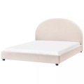 Beliani - Bett mit Lattenrost aus Stoff Retro VAUCLUSE, 160X200CM