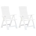 vidaXL Verstellbare Gartenstühle 2 Stk. Kunststoff Weiß