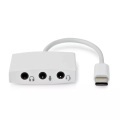 USB-C? Adapter | USB 2.0 | USB-C? Stecker | 3,5 mm Buchse | 0,10 m | Rund | Vernickelt | ABS/PVC | Weiß | Box