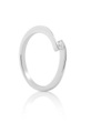 Solitaire Ring Diamant 0.10ct. Weissgold 750 Damen Silber 50