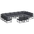 VidaXL - Garten-sofa aluminium, One Size, Schwarz
