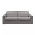 LINEA SOFA - Schlafsofa mit Matratze 4-Sitzer Kunstleder - Grau - Liegefläche mit Lattenrost: 160 cm - Matratzenhöhe: 14 cm mit Memory Schaum - CALITO, One Size