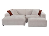Ecksofa & Hocker - Ecke links - Cord - Beige - TIRONO Ecksofa & Hocker - Ecke links - Cord - Beige - TIRONO