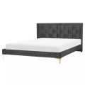 Bett mit Lattenrost aus Samtstoff Modern LIMOUX Bett mit Lattenrost aus Samtstoff Modern LIMOUX