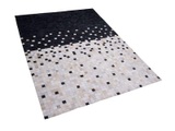 Beliani Teppich Leder schwarz-beige 160 x 230 cm ERFELEK