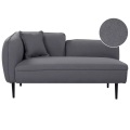 Beliani - Chaiselongue aus Bouclé Modern CHEVANNES, One Size, Spacegrau