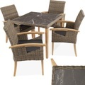 Rattan Tisch Tarent mit 4 Stühlen Rosarno Rattan Tisch Tarent mit 4 Stühlen Rosarno