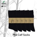 Bambus Socken Mid-calf Schwarz ( 5 Paar Pro Pack), Größe L Unisex Schwarz ONE SIZE