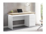 Schreibtisch mit 3 Schubladen LEDBeleuchtungMDF Naturfarben HALO Schreibtisch mit 3 Schubladen LEDBeleuchtungMDF Naturfarben HALO